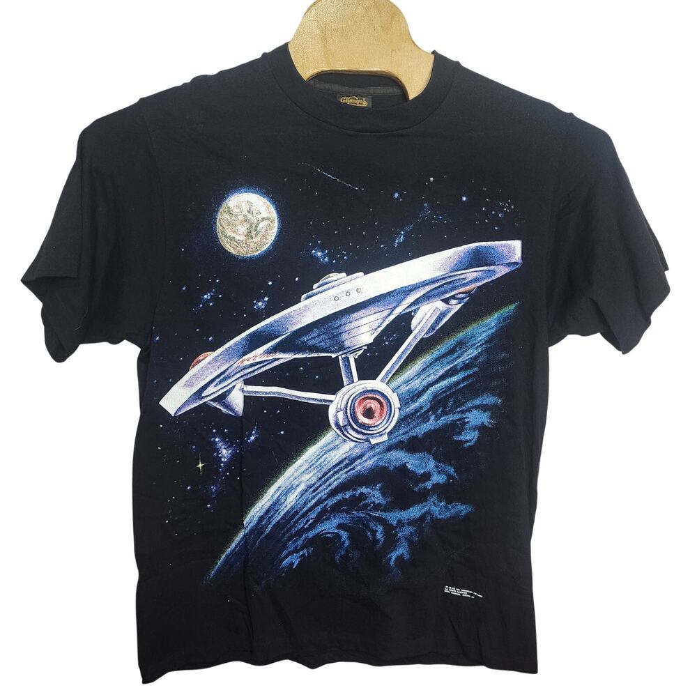Vintage 90s Changes Star Trek USS Enterprise Double Sided 1991 T Shirt